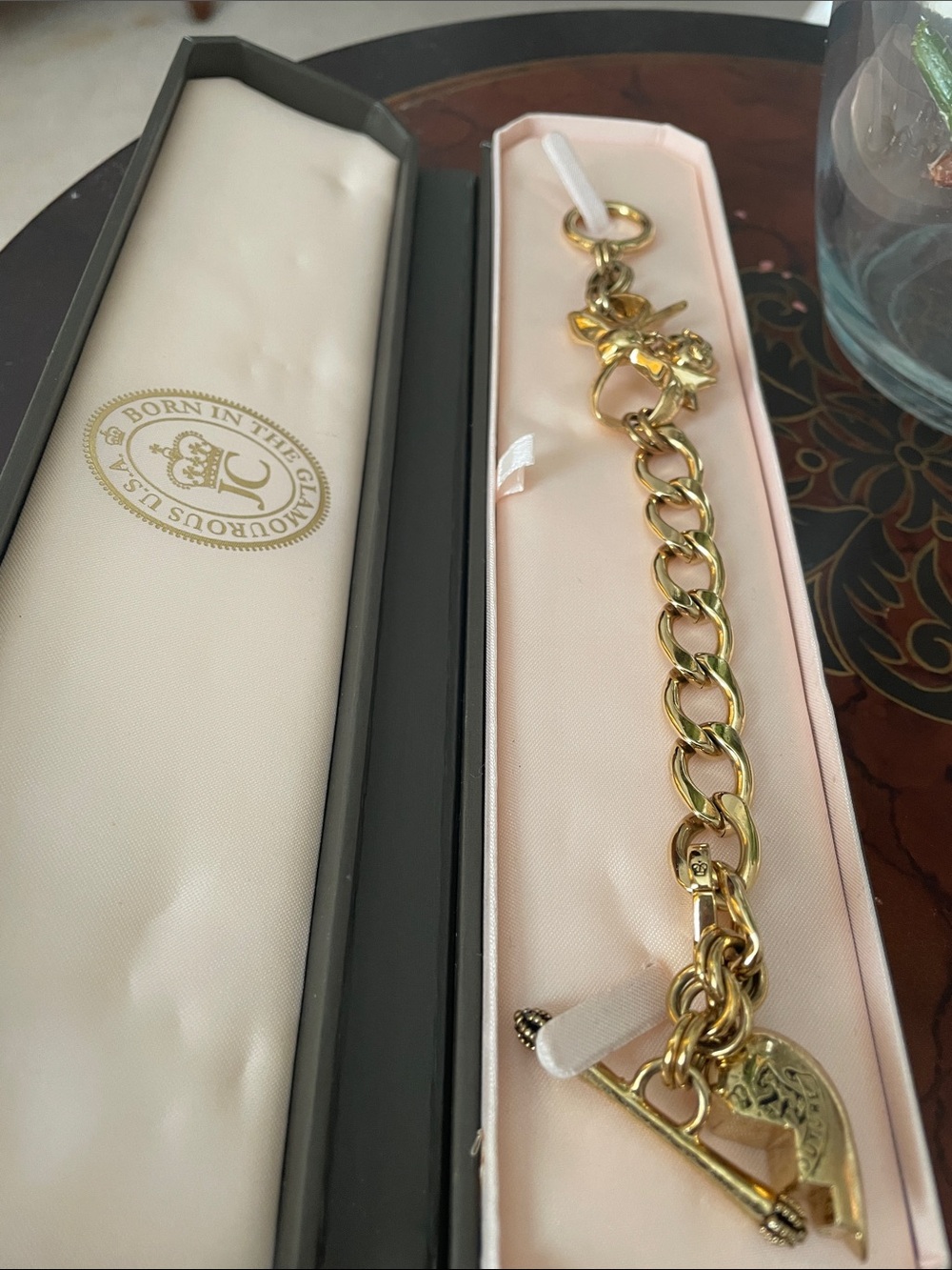 Juicy Couture Gold Link Charm Toggle Bracelet